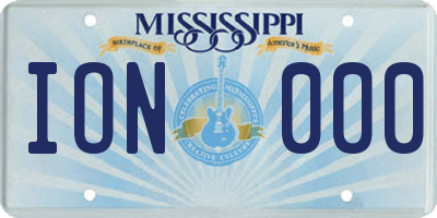 MS license plate ION000