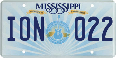 MS license plate ION022