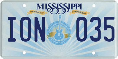 MS license plate ION035