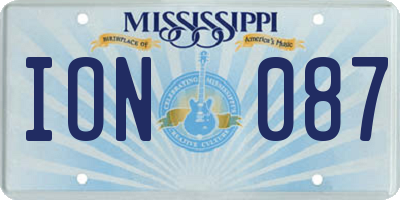 MS license plate ION087