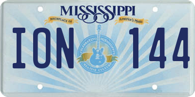 MS license plate ION144