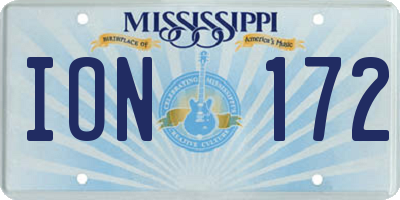 MS license plate ION172