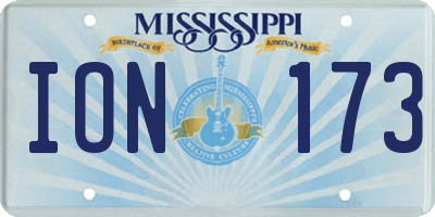 MS license plate ION173