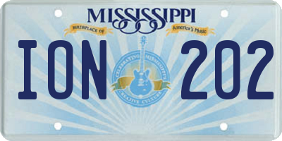 MS license plate ION202