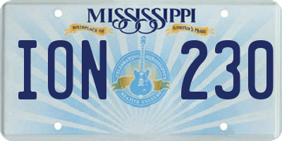 MS license plate ION230