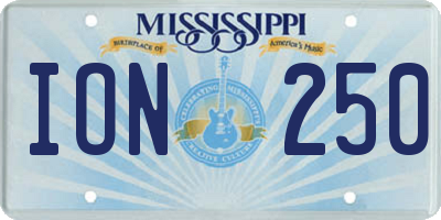 MS license plate ION250