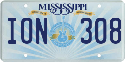 MS license plate ION308