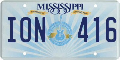 MS license plate ION416