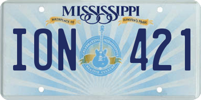 MS license plate ION421