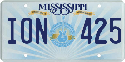 MS license plate ION425