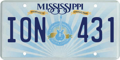 MS license plate ION431