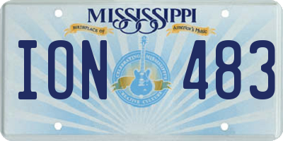 MS license plate ION483