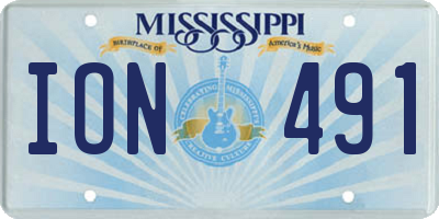 MS license plate ION491