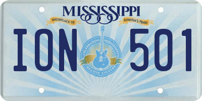 MS license plate ION501