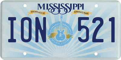 MS license plate ION521