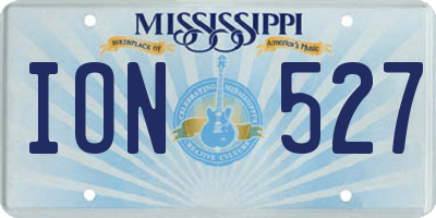 MS license plate ION527