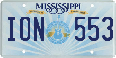 MS license plate ION553
