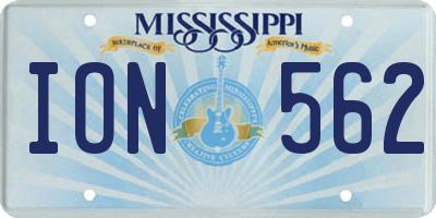 MS license plate ION562