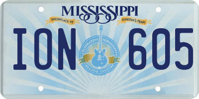 MS license plate ION605