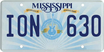 MS license plate ION630