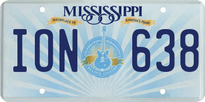 MS license plate ION638