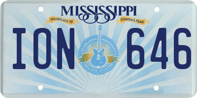 MS license plate ION646