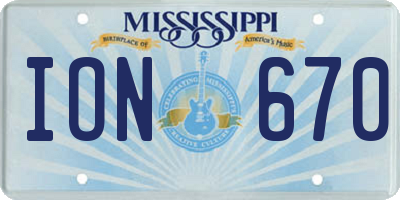 MS license plate ION670