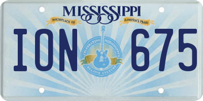 MS license plate ION675