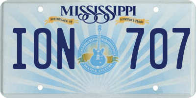 MS license plate ION707