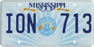 MS license plate ION713
