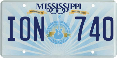 MS license plate ION740