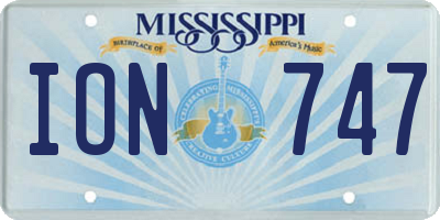 MS license plate ION747