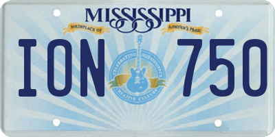 MS license plate ION750