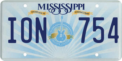 MS license plate ION754