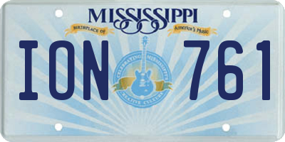 MS license plate ION761