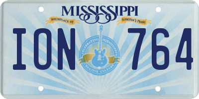 MS license plate ION764