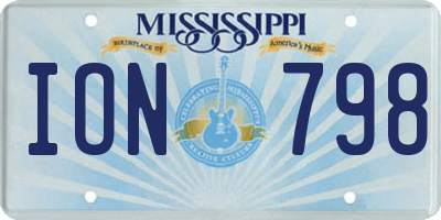 MS license plate ION798