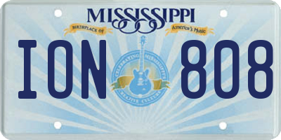 MS license plate ION808