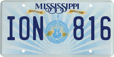 MS license plate ION816