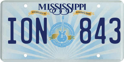 MS license plate ION843