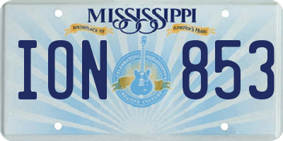 MS license plate ION853