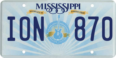 MS license plate ION870