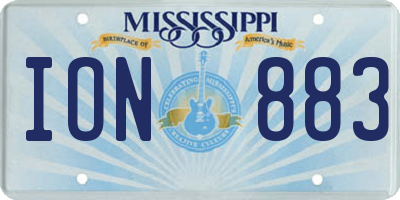 MS license plate ION883