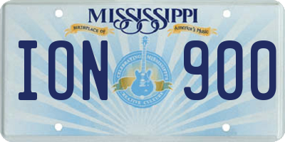 MS license plate ION900
