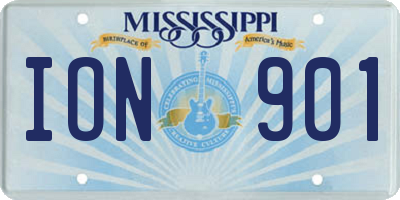 MS license plate ION901