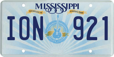 MS license plate ION921