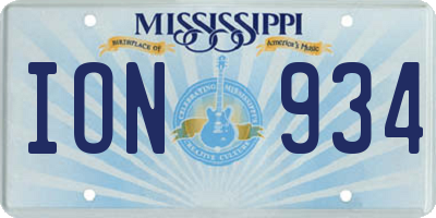 MS license plate ION934