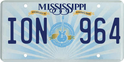 MS license plate ION964