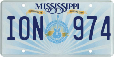 MS license plate ION974