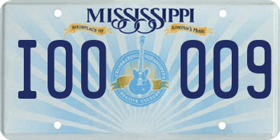 MS license plate IOO009